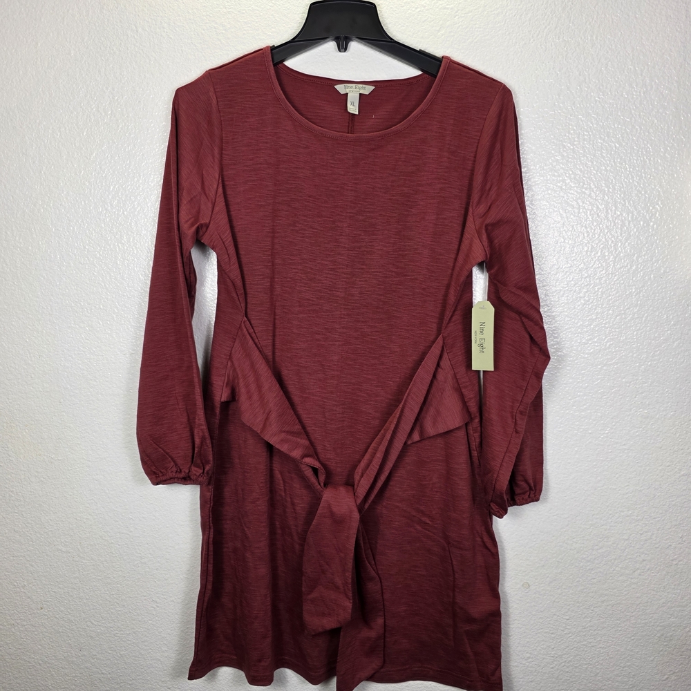 Nine.Eight Women’s‎ Tie Waist Knit Cocktail Dress Wine Size XL